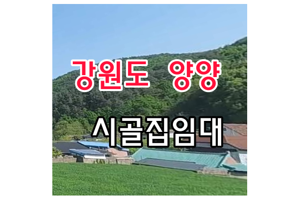 강원도 양양 시골집임대 촌집임대 농가주택임대 시골빈집임대 농촌빈집임대 귀농귀촌 5도2촌 농촌빈집은행